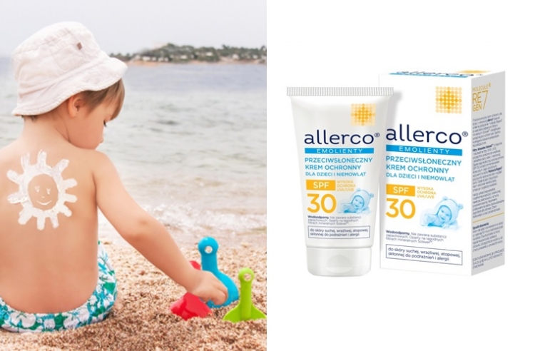 Przeciwsłoneczna ochrona z kremem allerco SPF 30 dla dzieci i niemowląt