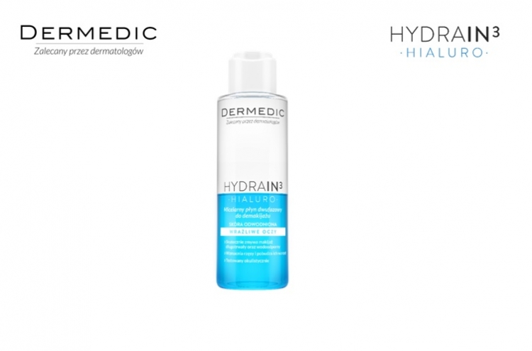 Nowość płyn dwufazowy do demakijażu Hydrain3 Hialuro Dermedic