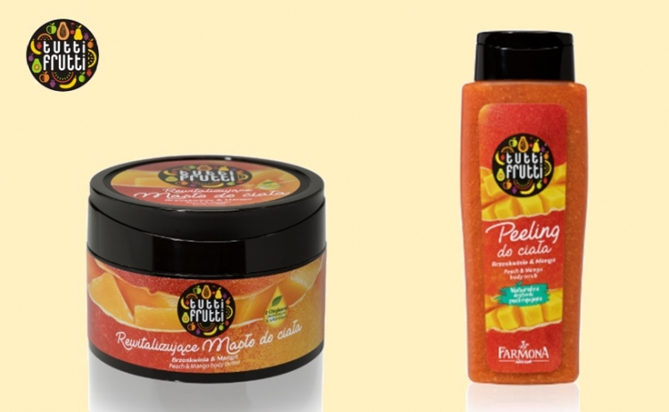 Zapach brzoskwini i mango w kosmetykach Farmona Tutti Frutti