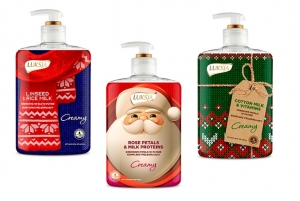 Świąteczne opakowania mydeł Luksja Creamy