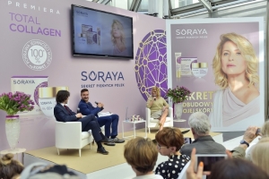 Ewa Kasprzyk i Piotr Stramowski podczas konferencji prasowej Sekret Pięknych Polek 