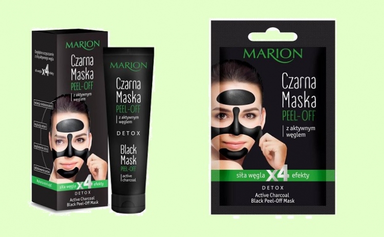 Nowość Marion czarna maska peel-off z aktywnym węglem