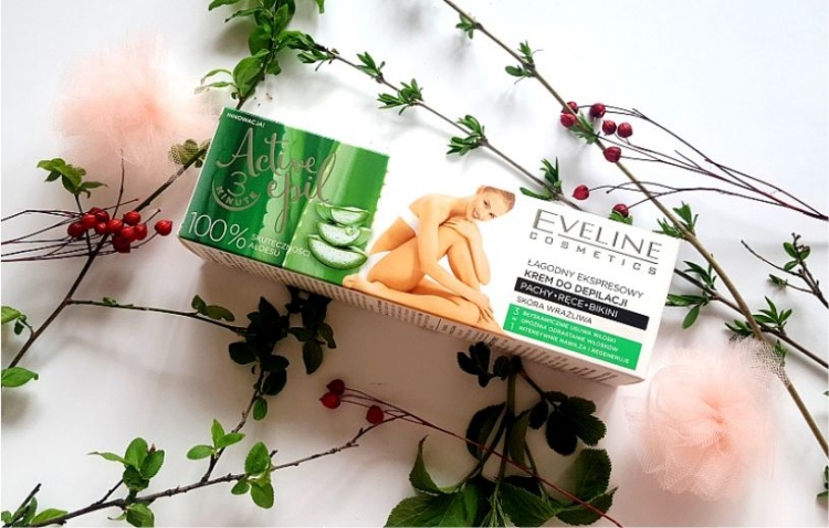 Łagodny ekspresowy krem do depilacji pach, rąk i okolic bikini z serii Active Epil Eveline Cosmetics - Aloe Vera