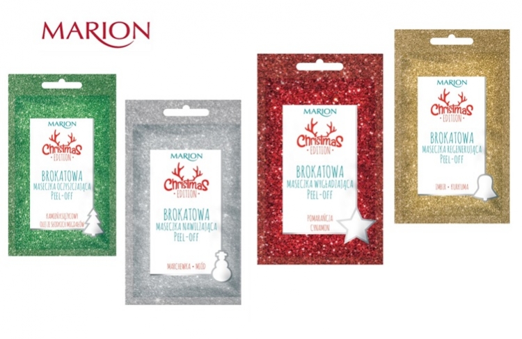 Marion brokatowe maseczki Peel-Off Christmas Edition