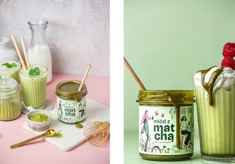 Miód z matchą z Pasiek Rodziny Sadowskich