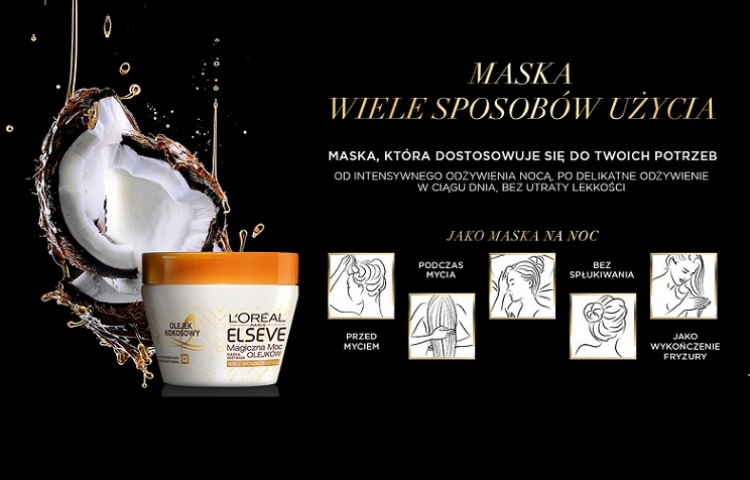 Elseve Magiczna Moc Olejków z Olejkiem Kokosowym Odżywcza Maska