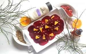Świąteczne carpaccio z buraków z pomarańczą