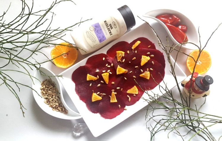 Świąteczne carpaccio z buraków z pomarańczą