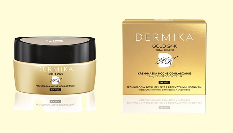 Nowość Dermika Gold 24k krem-maska nocne odmładzanie