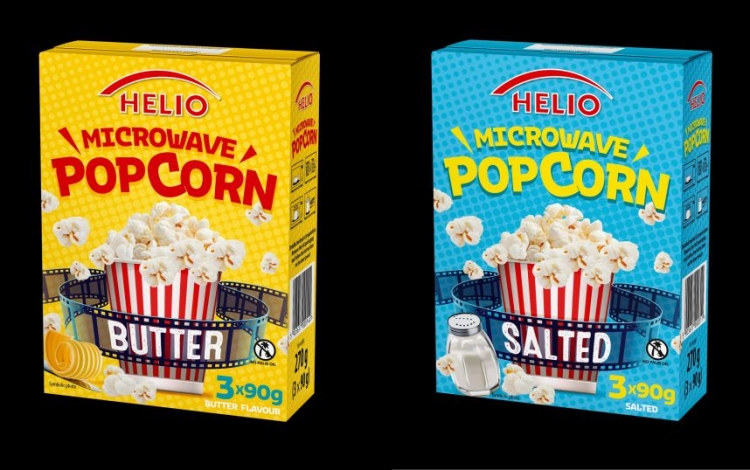 Nowe opakowania popcornów Helio